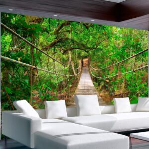 Fotobehang - Bridge amid greenery