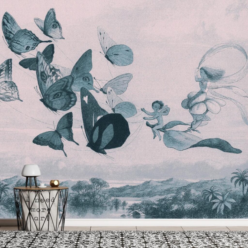 Fotobehang - Butterflies and Fairy - Afbeelding 2
