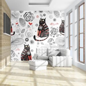 Fotobehang - Cats in love