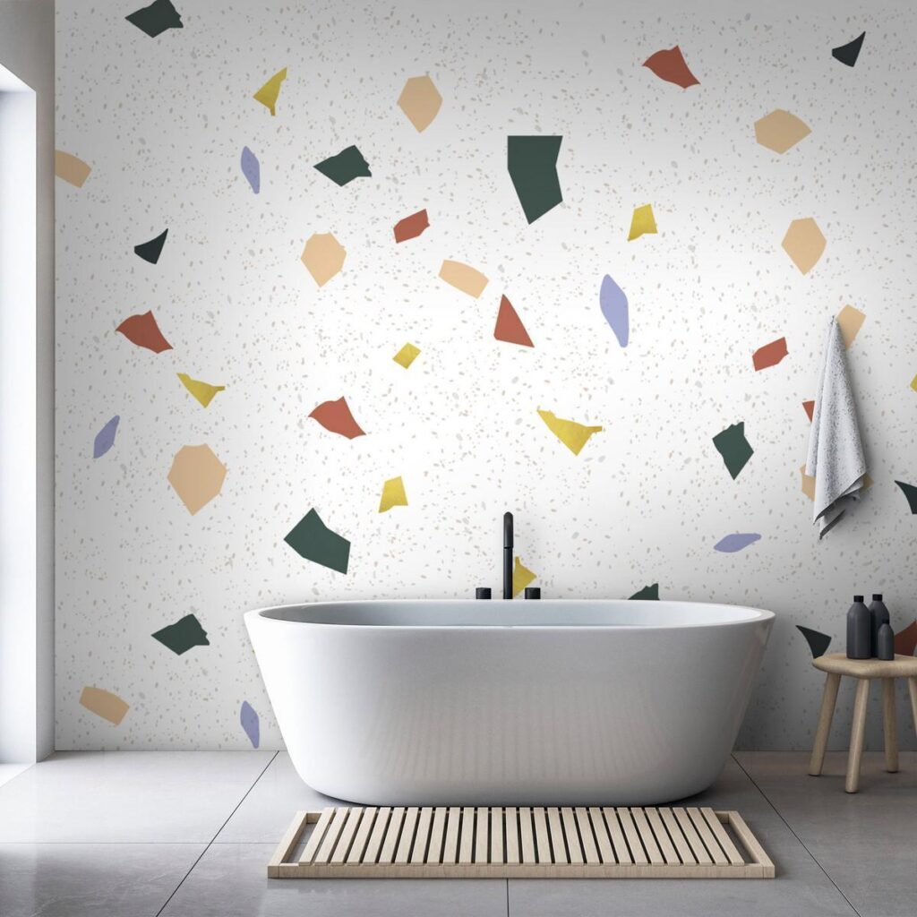 Fotobehang - Classic Terrazzo on White Background - Afbeelding 2