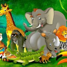 Fotobehang - Colourful Safari