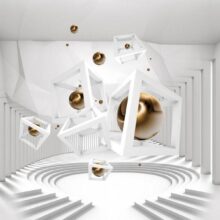 Fotobehang - Column Arena - abstract space with geometric figures