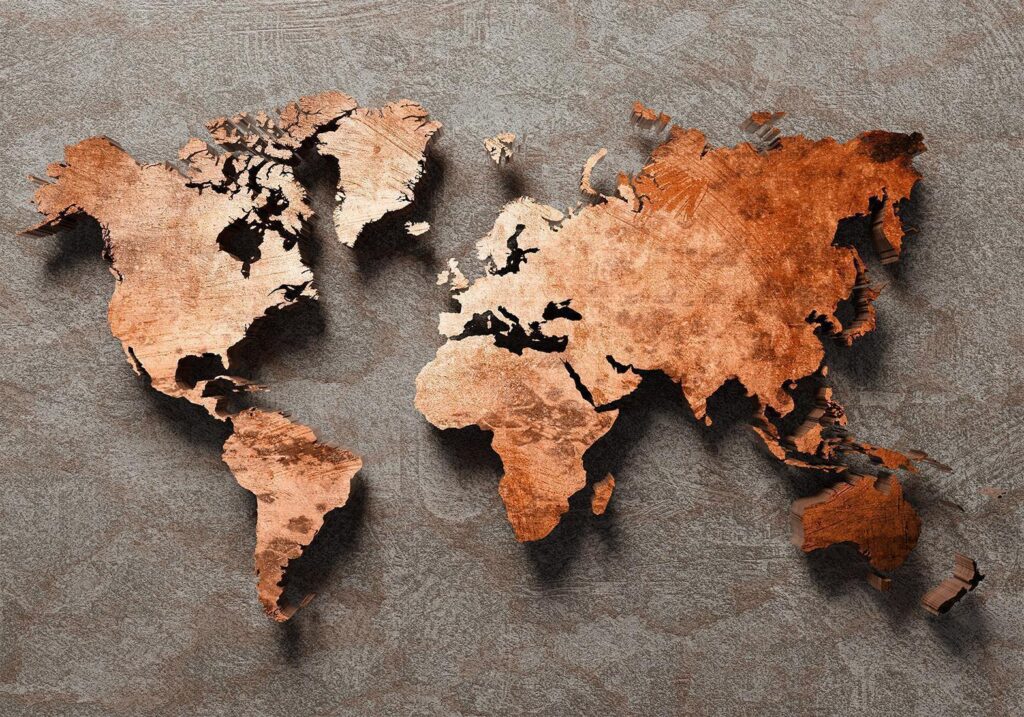 Fotobehang - Copper Map - Afbeelding 2