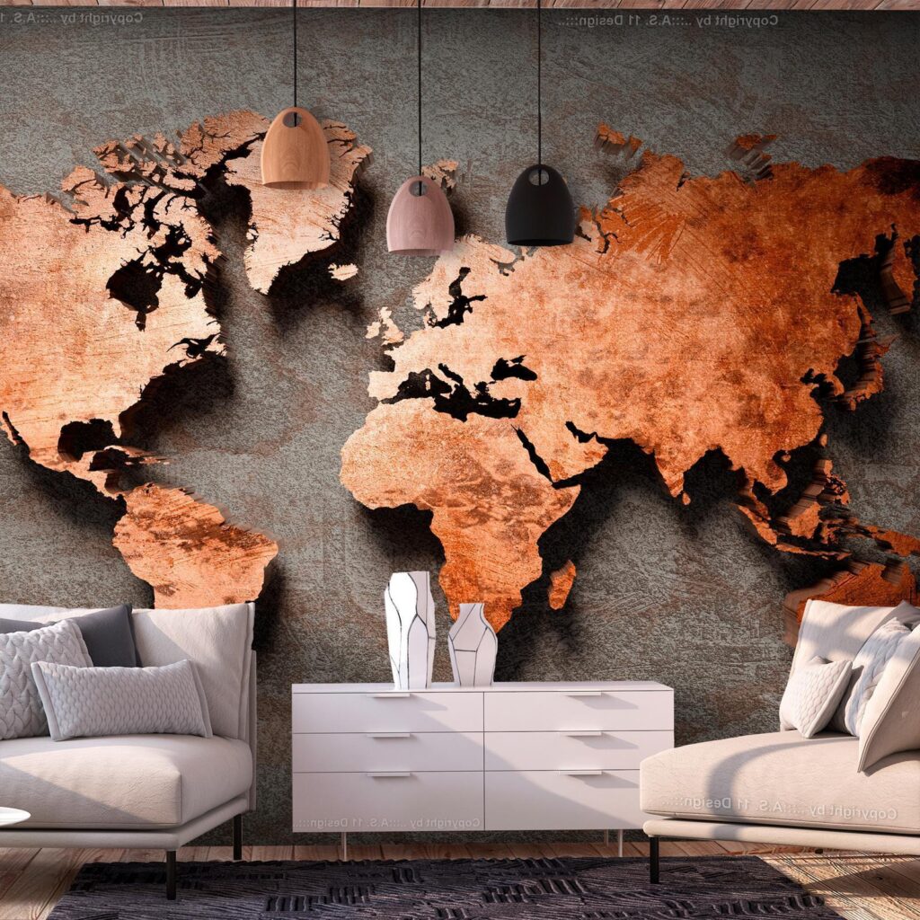 Fotobehang - Copper Map