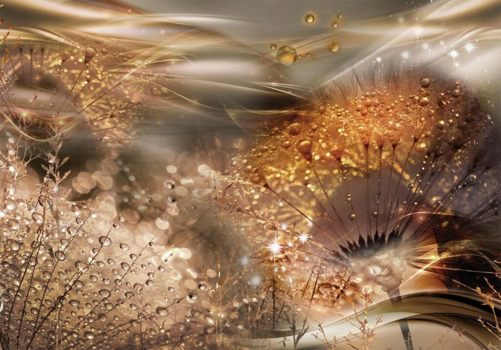 Fotobehang - Dandelions' World (Gold)