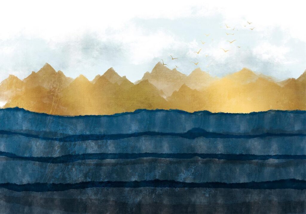 Fotobehang - Dawn in the Mountains - Second Variant