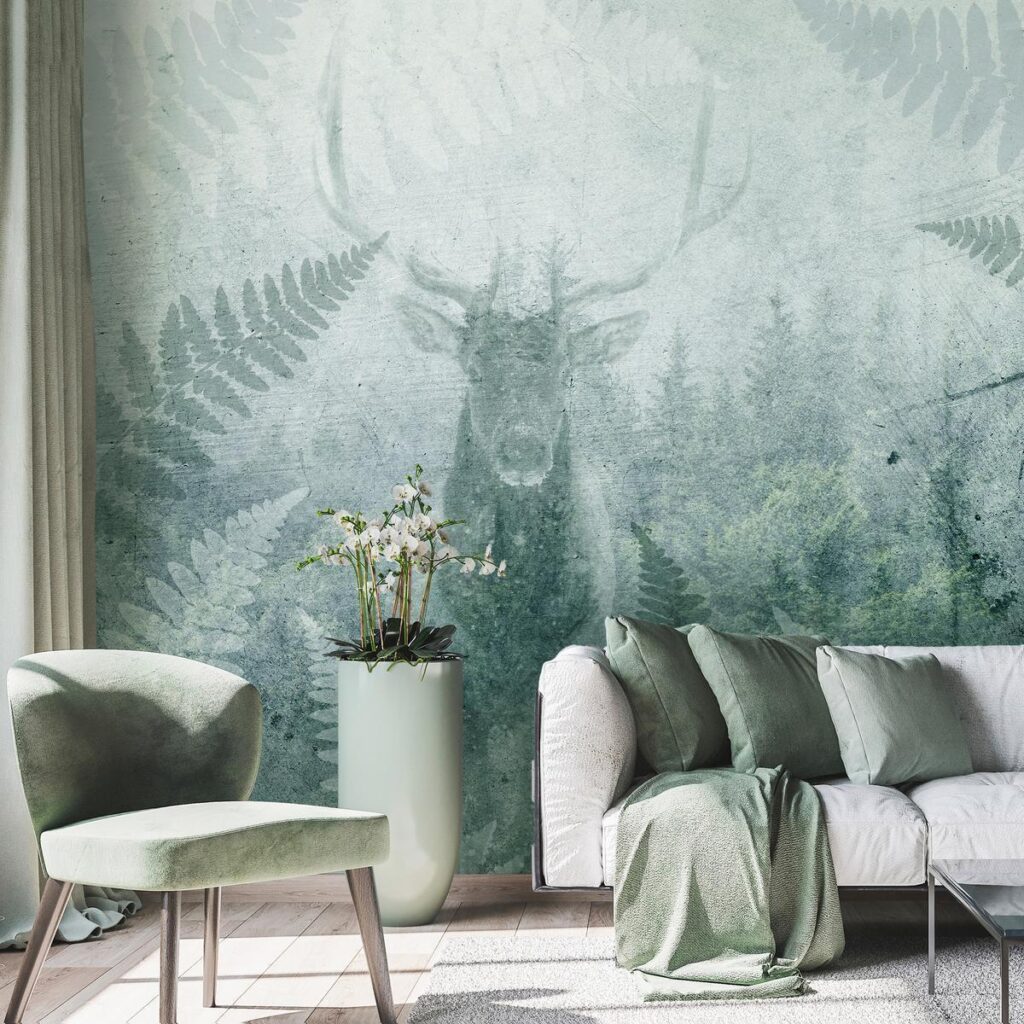 Fotobehang - Deer in Ferns - Third Variant - Afbeelding 2