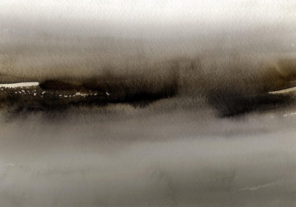 Fotobehang - Diuna - abstract modern painting in grey with black pattern