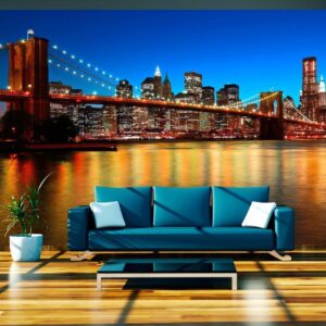 Fotobehang - Dusk over the Brooklyn Bridge