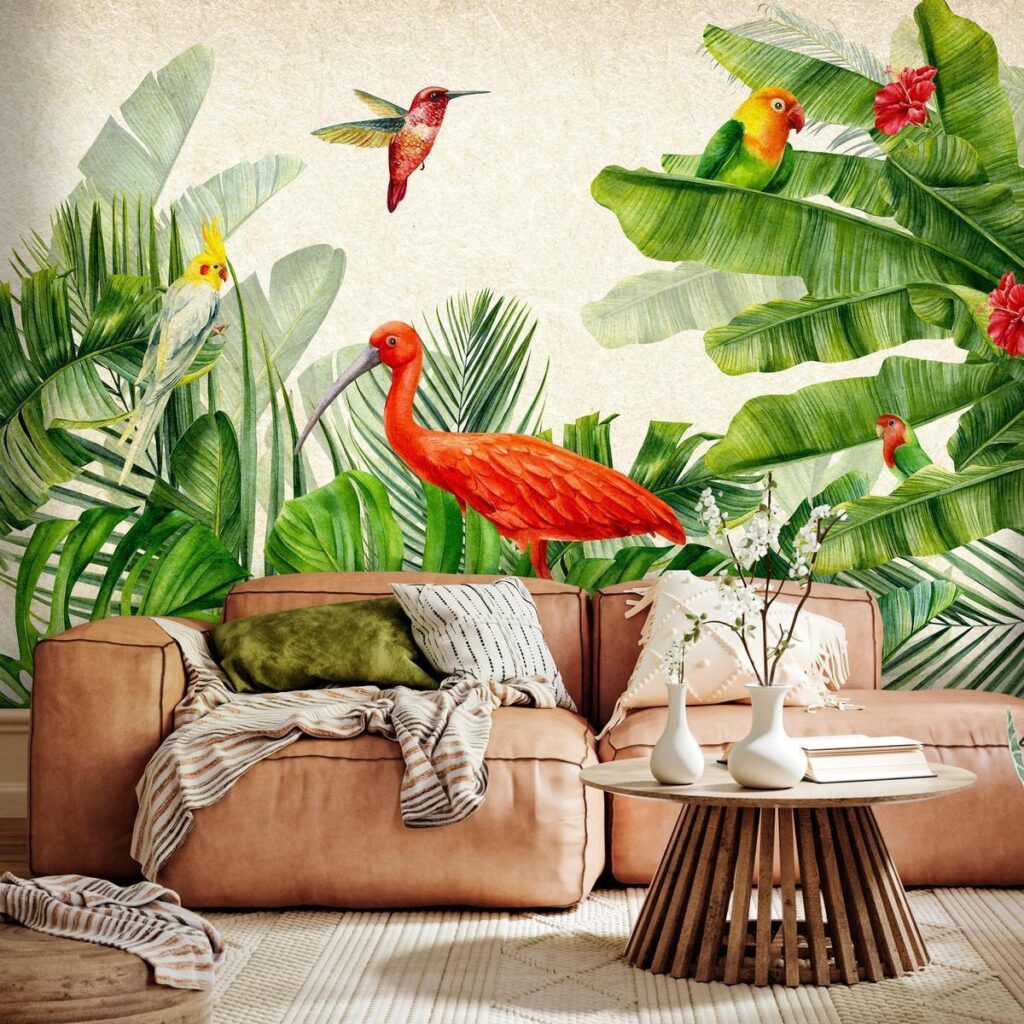 Fotobehang - Exotic Birds - Third Variant - Afbeelding 2