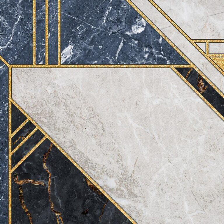 Fotobehang - Expressive Pattern in Gold and Garnet