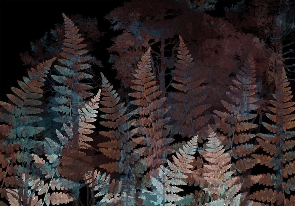 Fotobehang - Ferns in the Woods - Third Variant