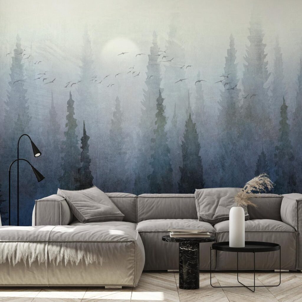 Fotobehang - Flight Over the Forest - Second Variant - Afbeelding 2