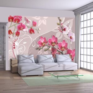 Fotobehang - Flight of pink orchids