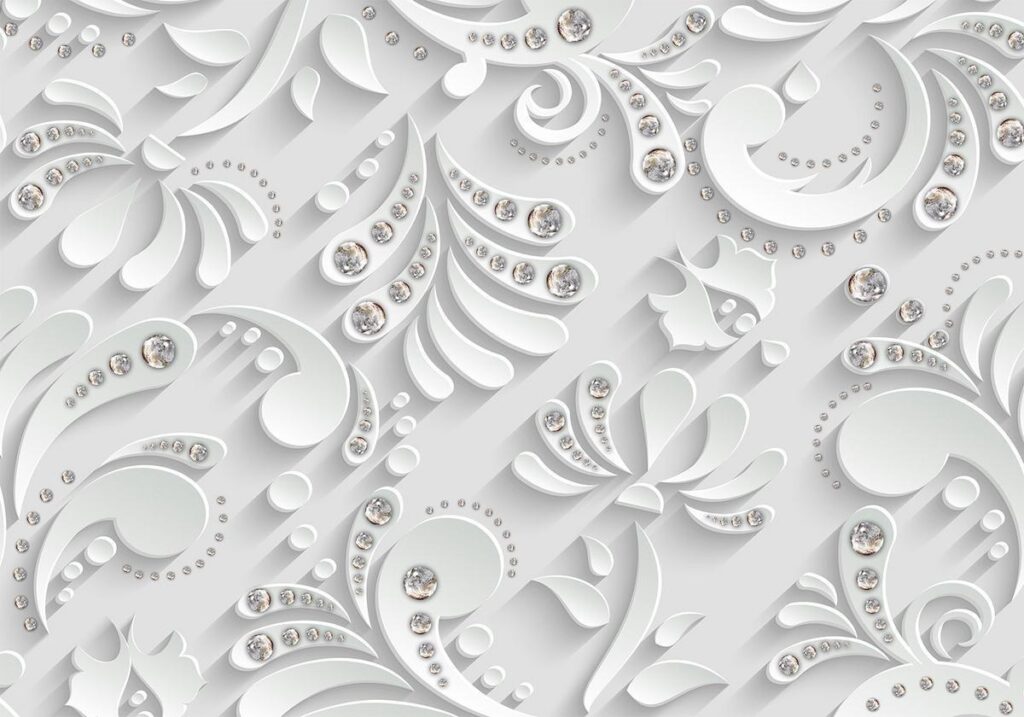 Fotobehang - Flowers with Crystals