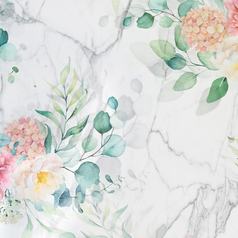 Fotobehang - Flowery Marble