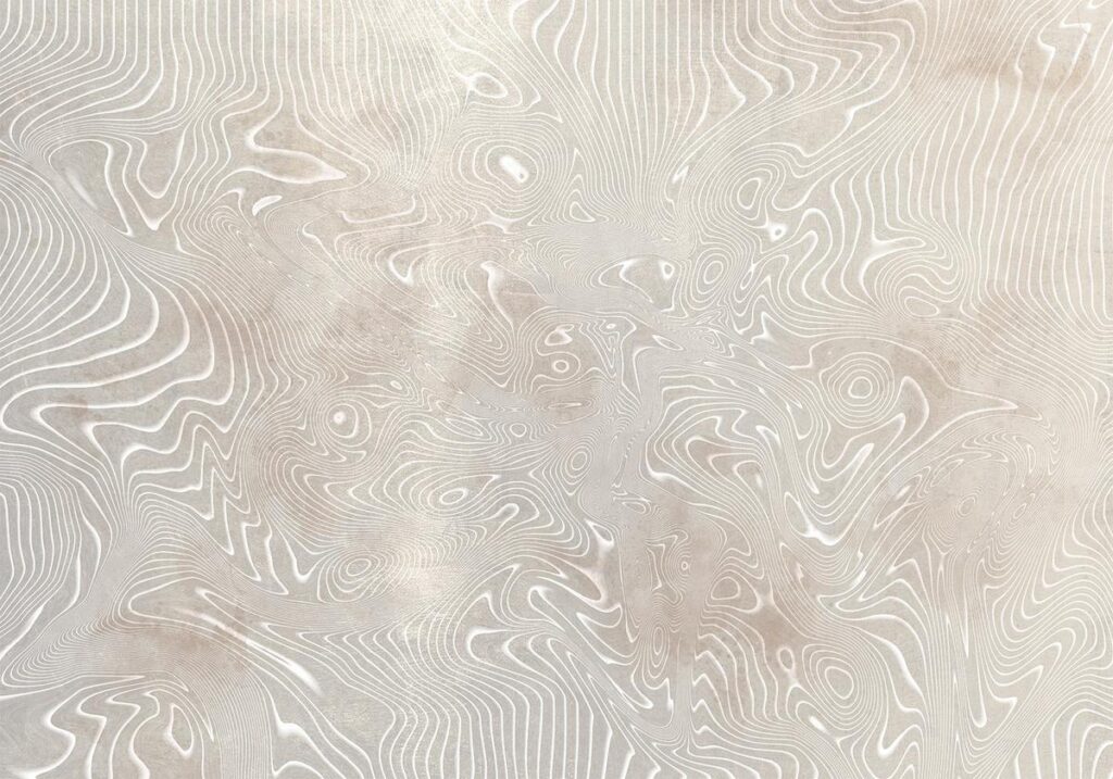 Fotobehang - Flowing shapes - abstract beige and white background in patterned compositions