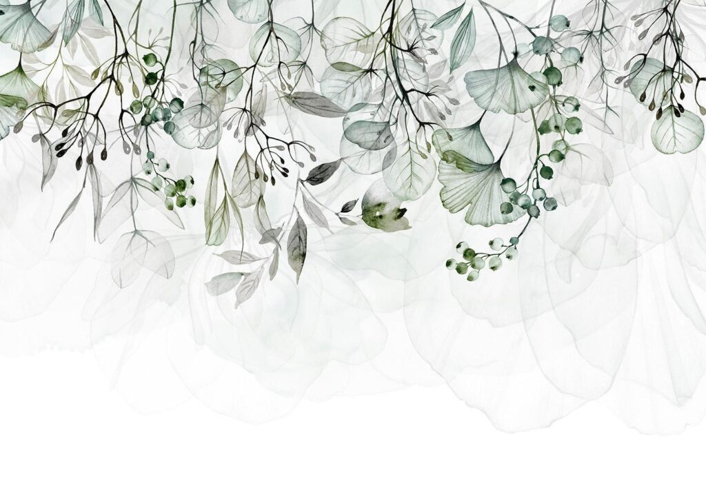 Fotobehang - Foggy Nature - Green - Afbeelding 2