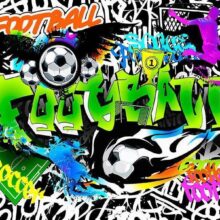 Fotobehang - Football Graffiti