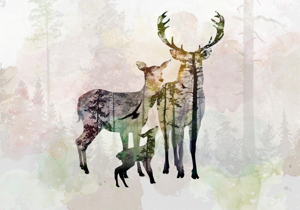 Fotobehang - Forest Family
