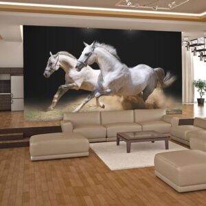 Fotobehang - Galloping horses on the sand