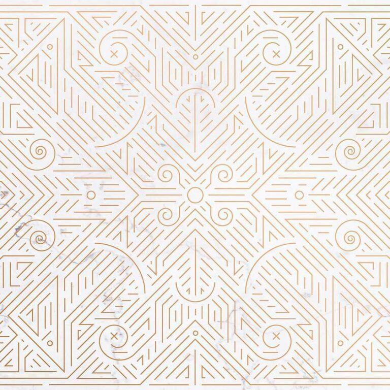 Fotobehang - Geometric Pattern Shades of Gold and Marble Stone
