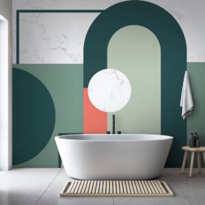 Fotobehang - Geometric Pattern With Marble Motif