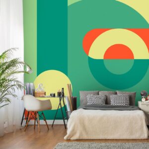 Fotobehang - Geometric Wreath (Green)