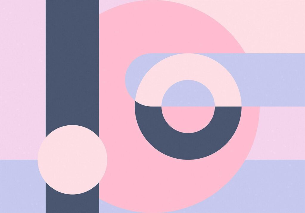 Fotobehang - Geometric Wreath (Violet) - Afbeelding 2