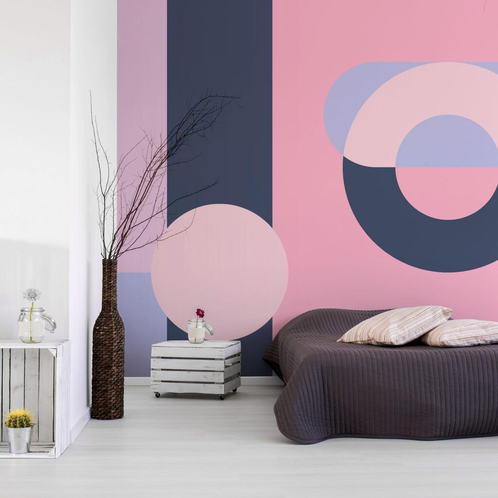 Fotobehang - Geometric Wreath (Violet)