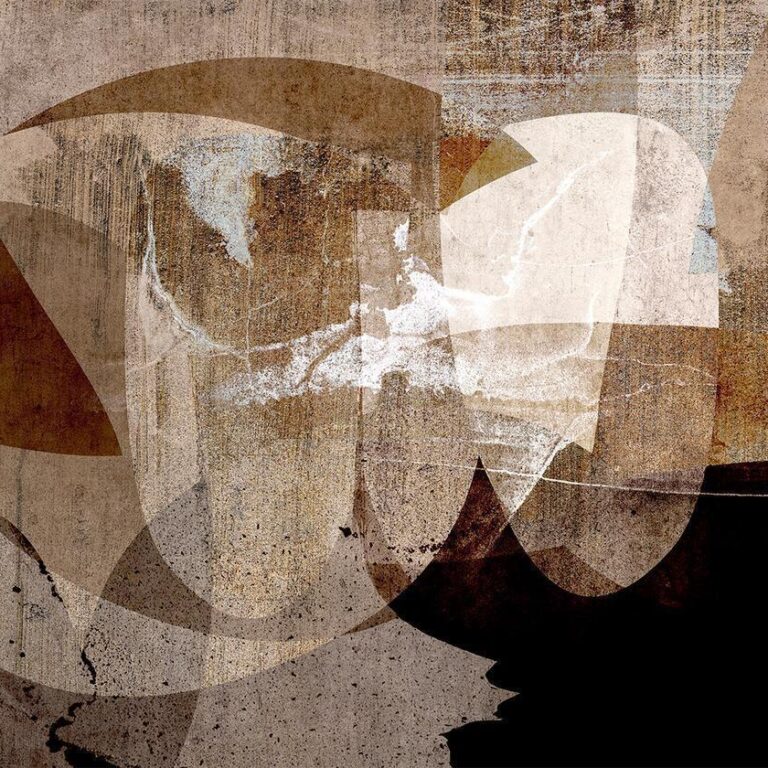 Fotobehang - Geometric abstraction with shapes - composition in brown colours
