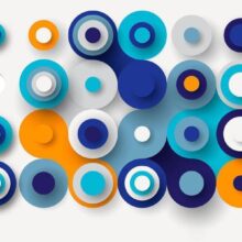 Fotobehang - Geometry Of Blue Wheels