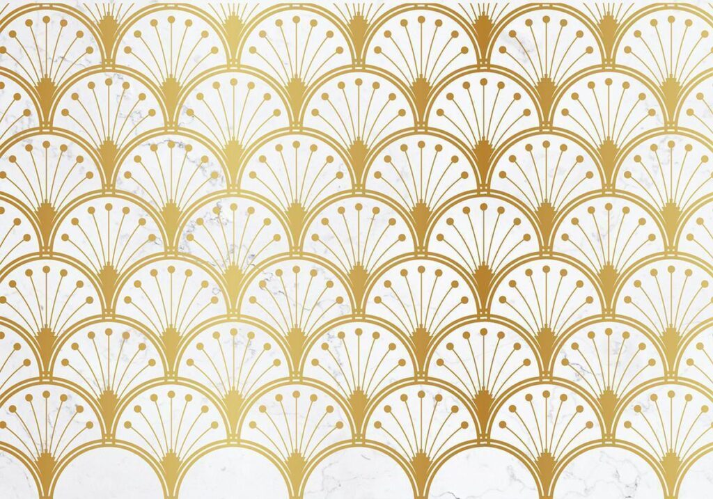 Fotobehang - Gold and Marble Art Deco-inspired Pattern - Afbeelding 2