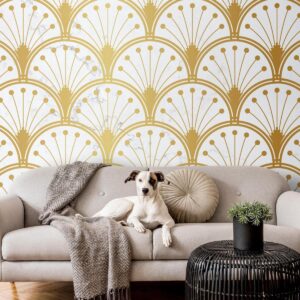 Fotobehang - Gold and Marble Art Deco-inspired Pattern