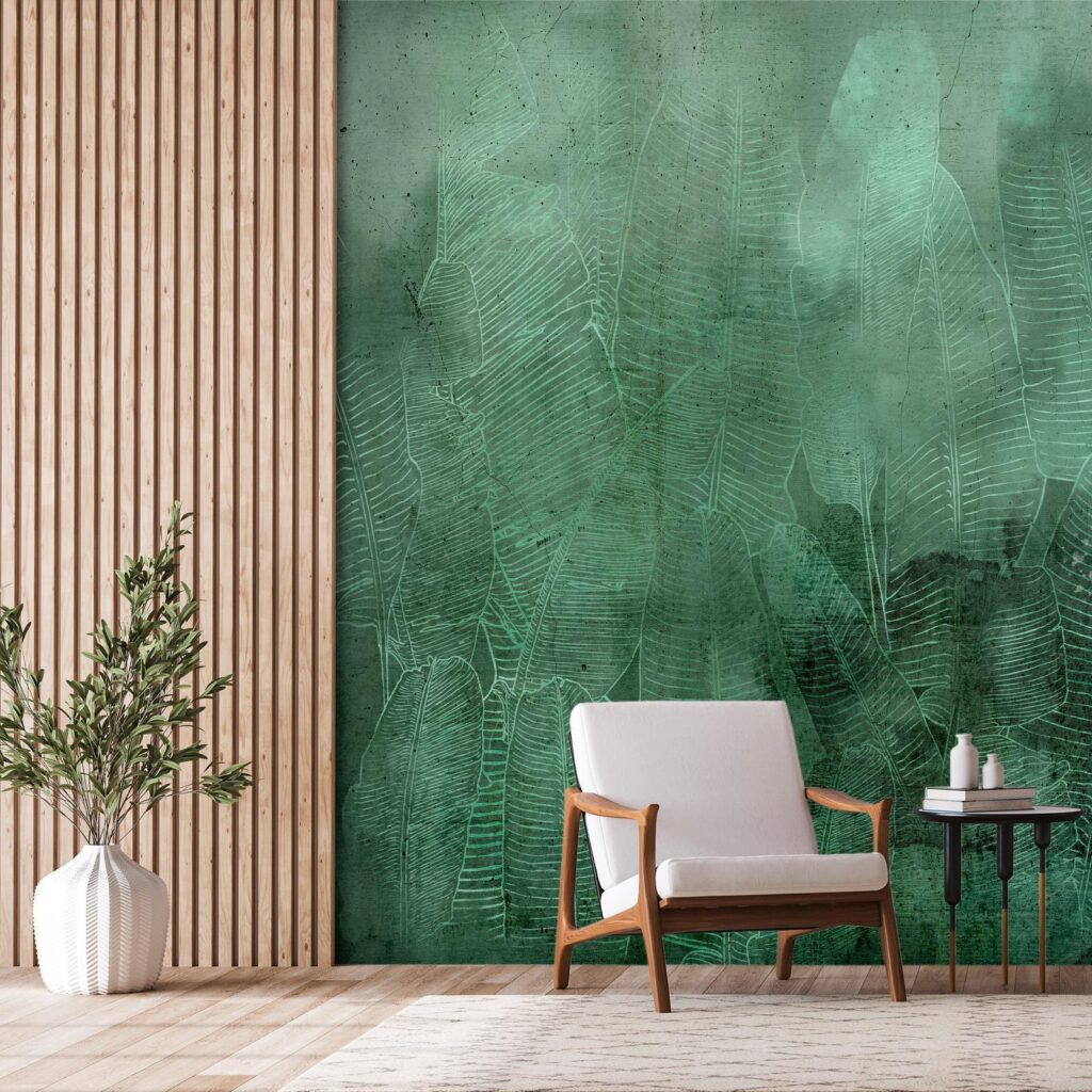 Fotobehang - Green Banana Leaves