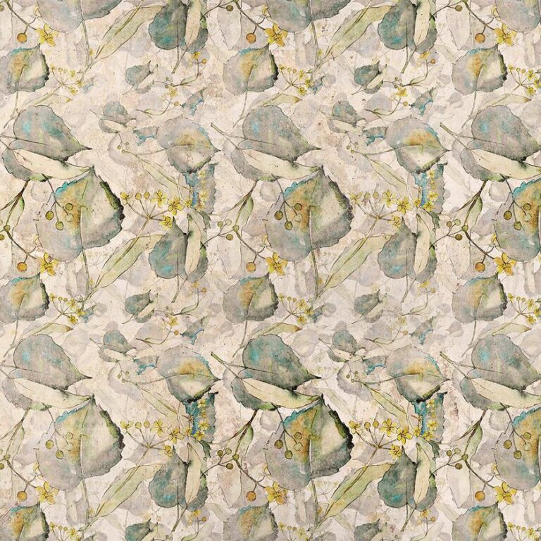 Fotobehang - Green and yellow autumn souvenirs - floral design with leaves