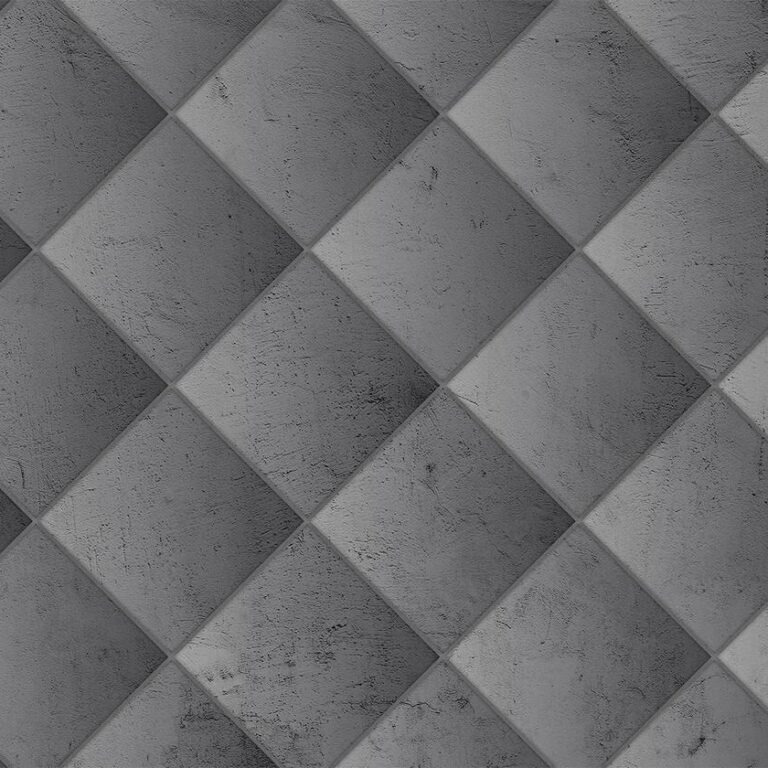 Fotobehang - Grey symmetry - geometric pattern in concrete pattern with light joints