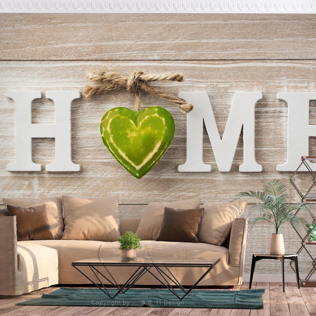 Fotobehang - Home Heart (Green) - Afbeelding 2