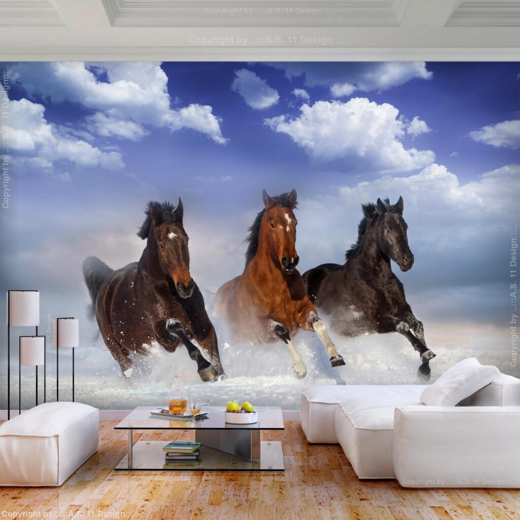 Fotobehang - Horses in the Snow - Afbeelding 2