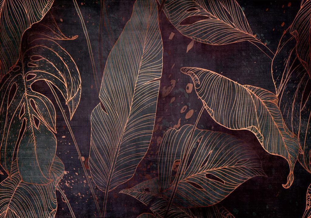 Fotobehang - In a Maze of Leaves - Third Variant