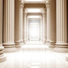 Fotobehang - In the Ancient Pantheon - Greek temple architecture with columns