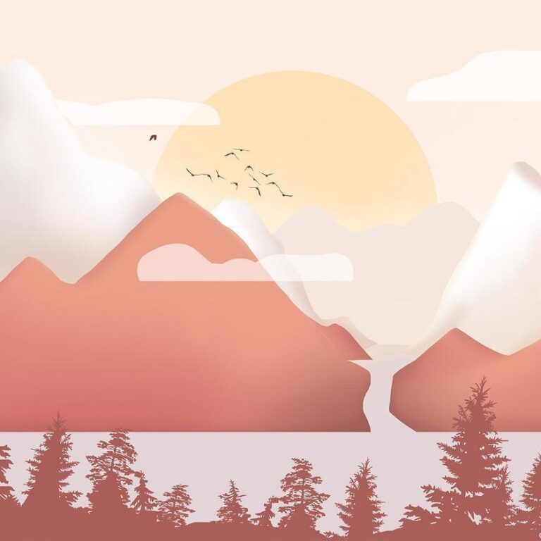 Fotobehang - Landscape at Sunset - First Variant