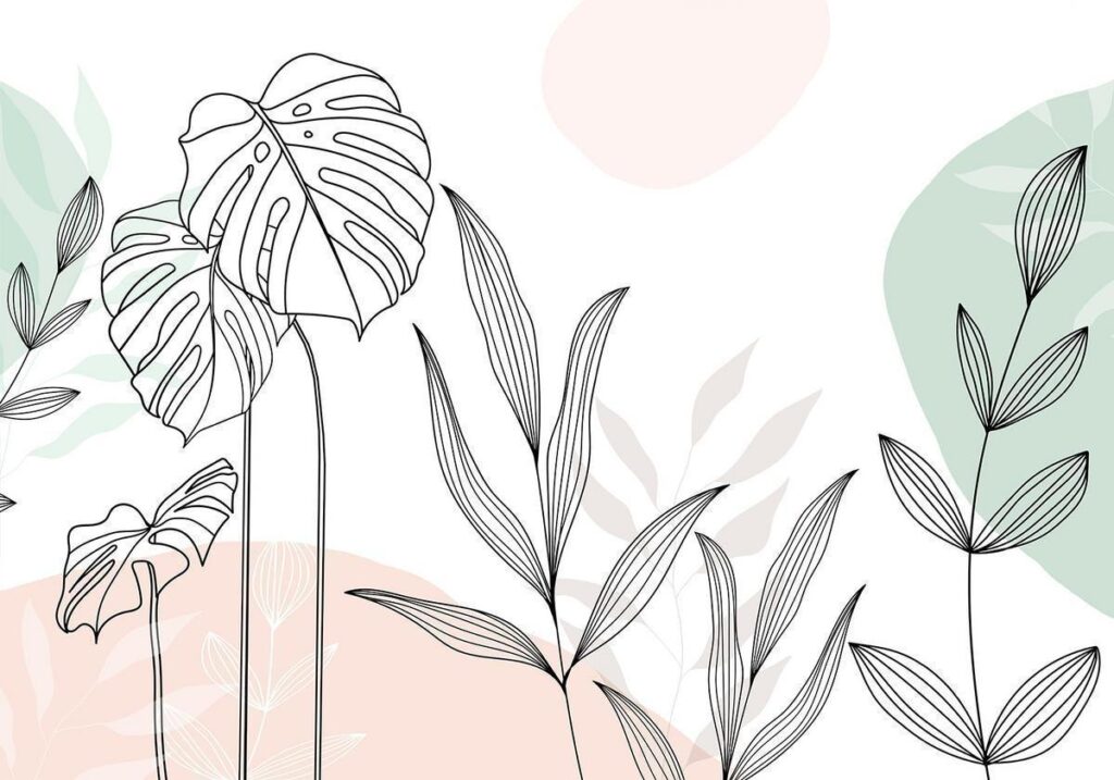 Fotobehang - Leaves in Pastels - Afbeelding 2