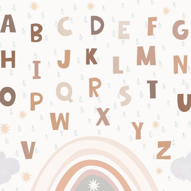 Fotobehang - Letters in Soft Colours