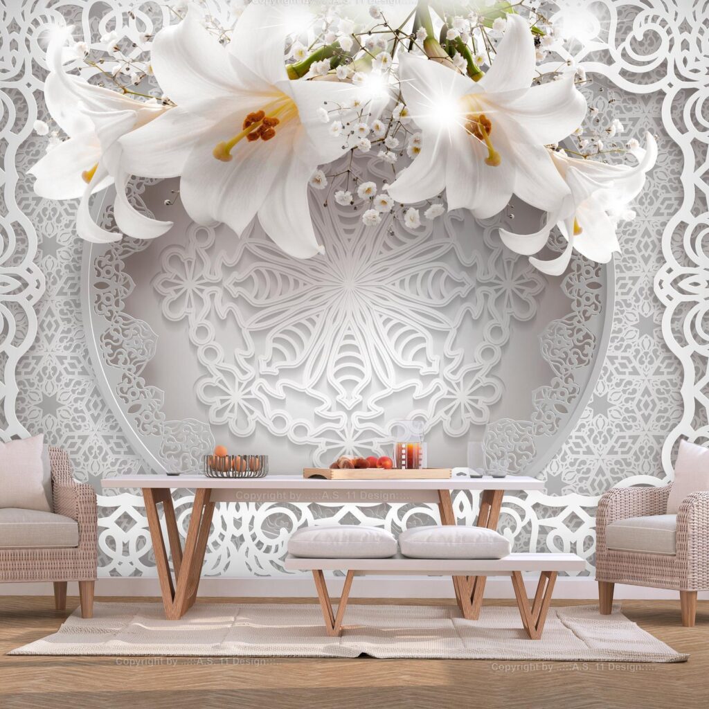 Fotobehang - Lilies and Ornaments - Afbeelding 2