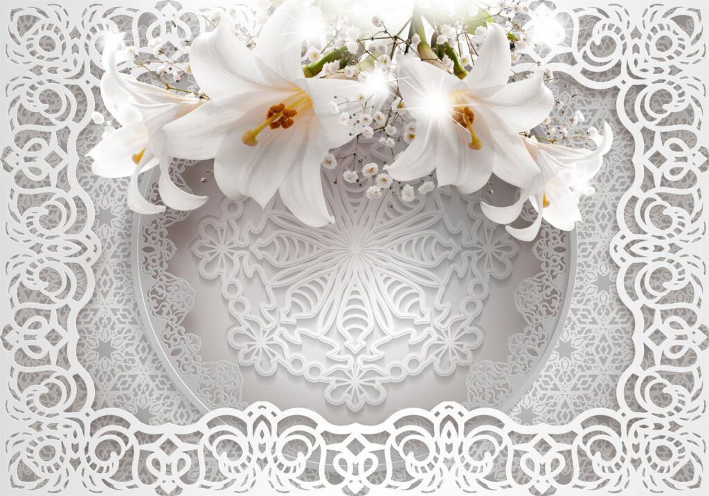 Fotobehang - Lilies and Ornaments