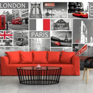 Fotobehang - London, Paris, Berlin, New York