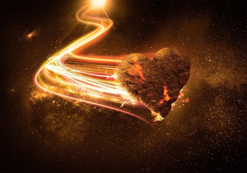 Fotobehang - Love Meteorite (Orange)