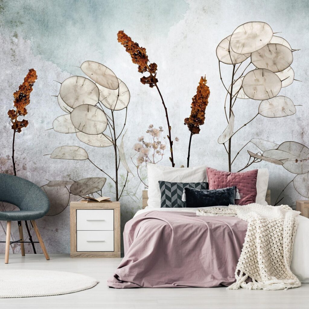 Fotobehang - Lunaria in the Meadow - Afbeelding 2