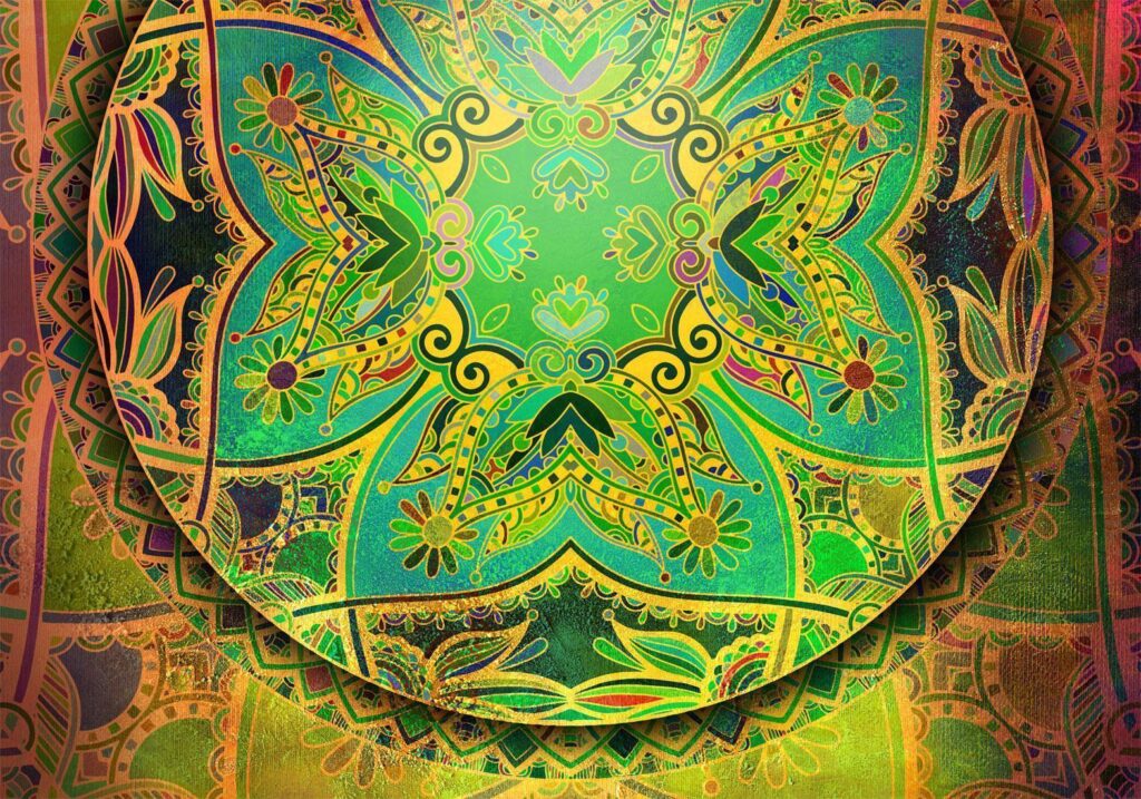 Fotobehang - Mandala: Emerald Fantasy